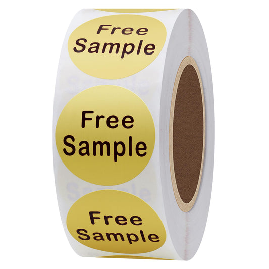 Hybsk Free Sample Stickers 1 Inch Round Retail Store Sale Displays Adhesive Labels for Inventory Control Total 500 Per Roll