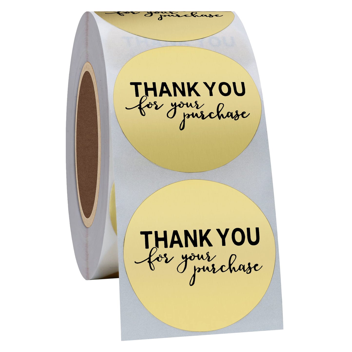 Hybsk Silver Foil Thank You for Your Purchase Stickers 1.5" Round 500 Labels per Roll