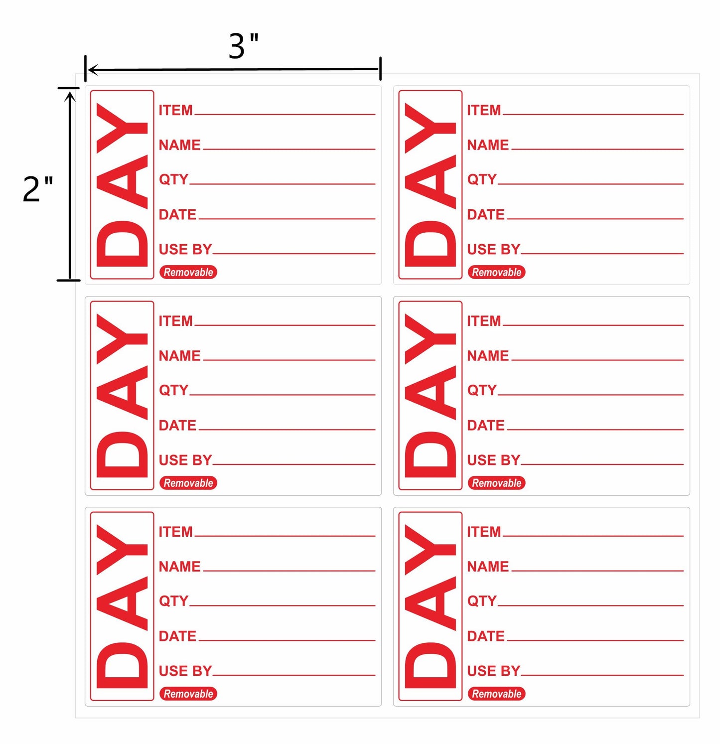 Hybsk 3 x 2 Inch Removable Freezer Date Labels Food Storage Stickers Shelf Life Labels Easy Clean Leaves No Residue Stickers