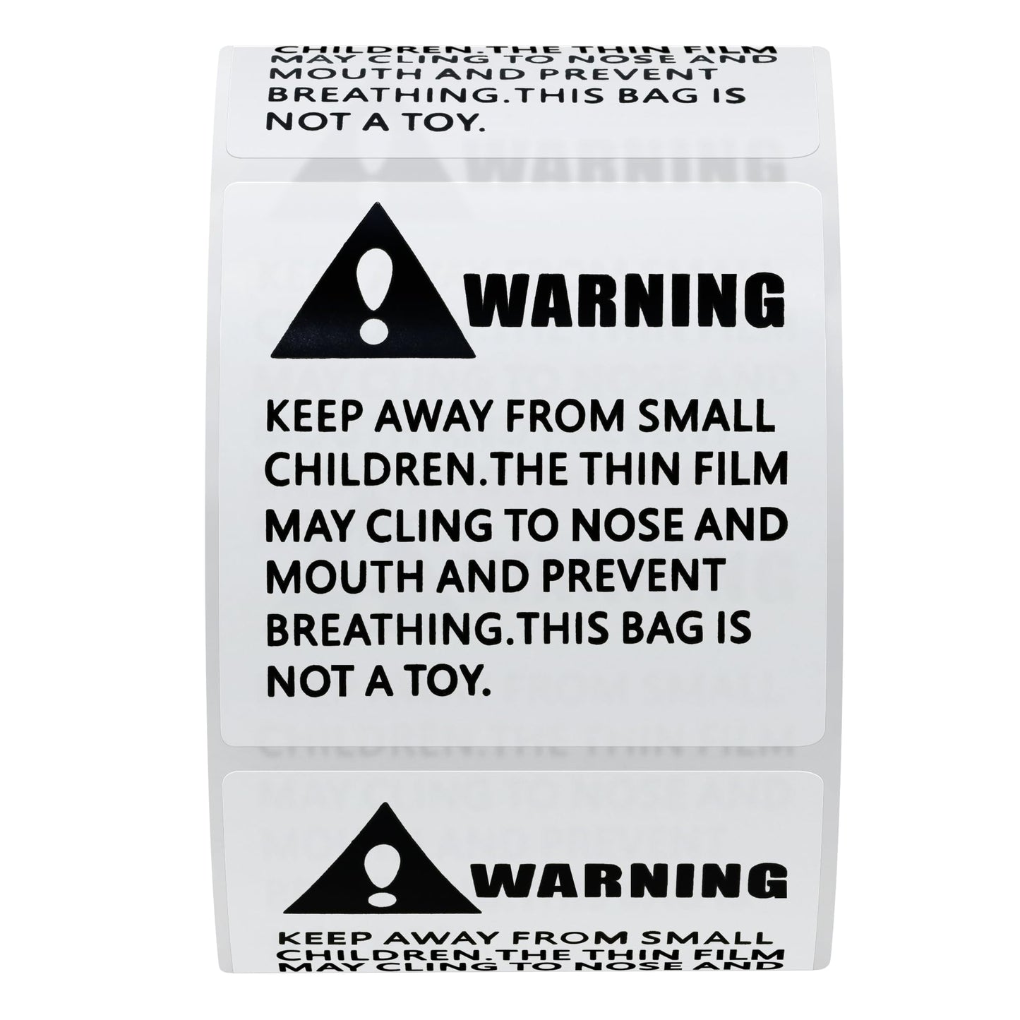 Hybsk 2x2 inch Warning Labels for Poly Bags and Packaging |Stickers Adhesive Label 500 Per Roll