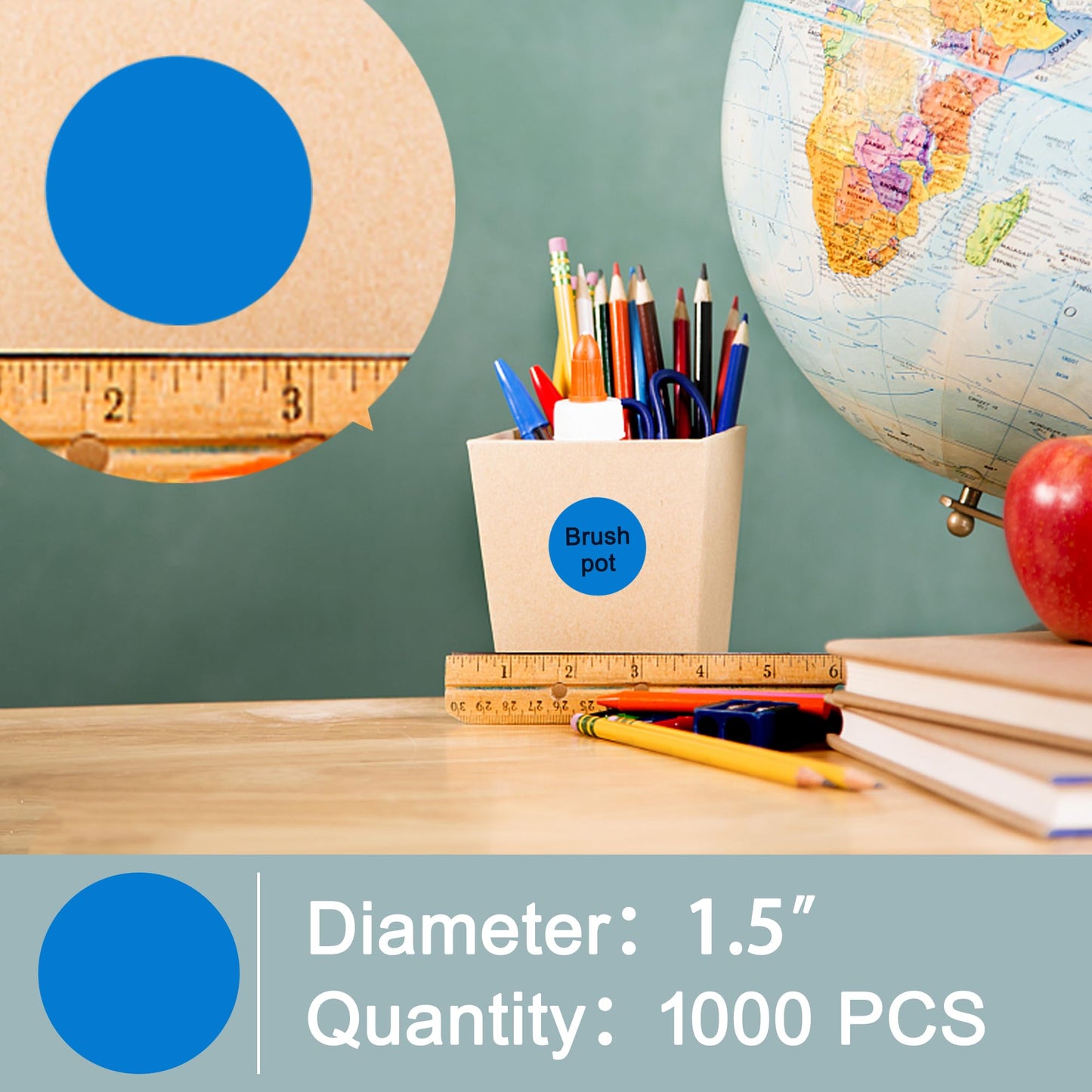 Hybsk 2 inch Circle Color Direct Thermal Stickers Shipping Labels for Barcodes, Name Tag, DIY Logo Design, Inventory– Compatible with Zebra, Rollo, Munbyn, and More-750 pcs per Roll