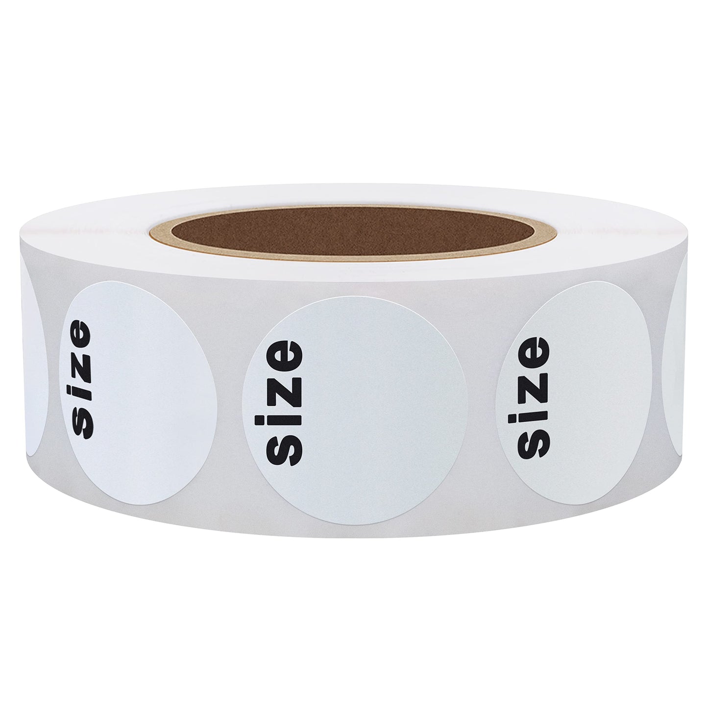 Hybsk White Blank Clothing Size Stickers 1 Inch Round Adhesive Labels for Apparel Retail Total 500 Per Roll