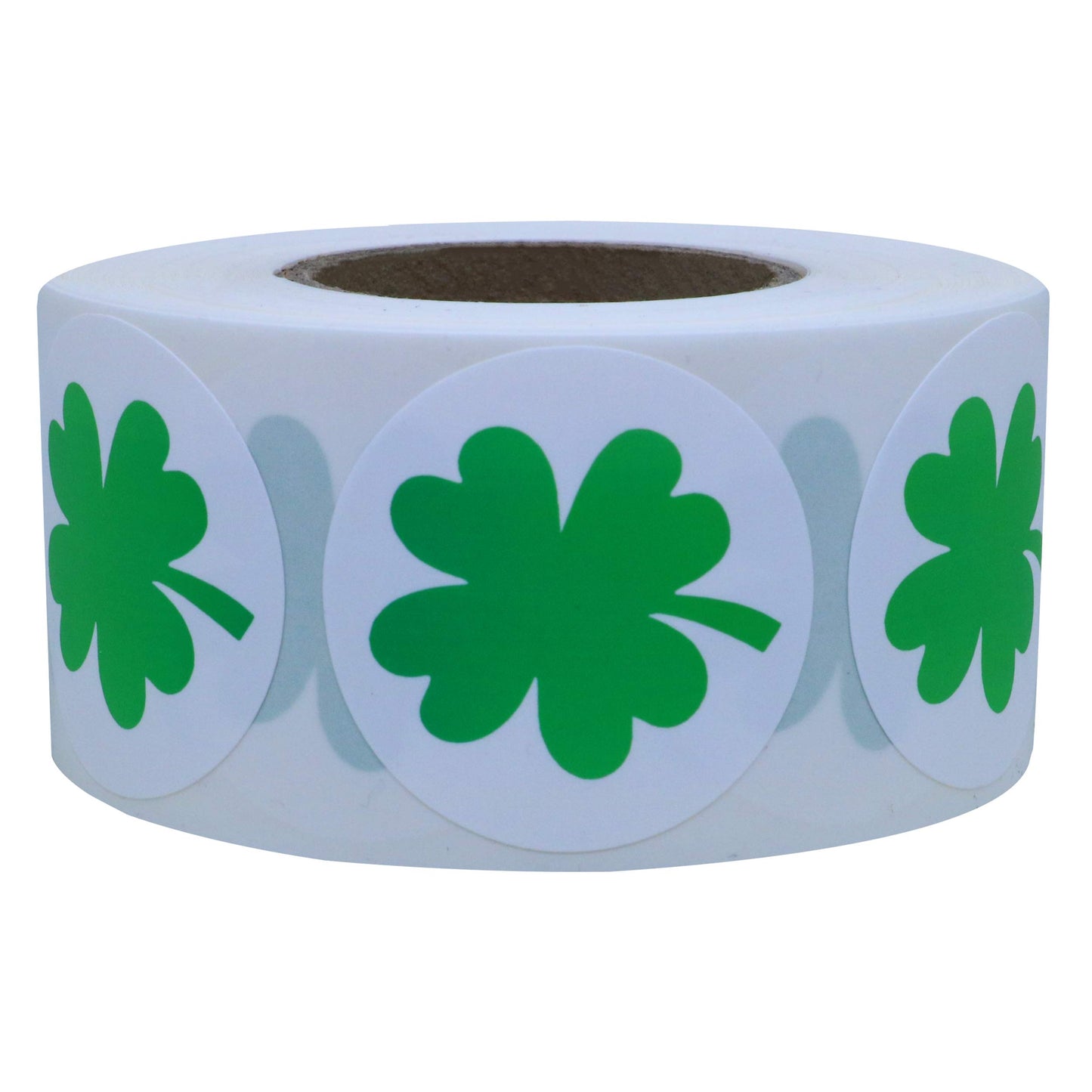 Hybsk St. Patrick's Day Stickers Shamrock Roll Stickers 1.5 Inch Adhesive Label for Irish Decoration and Craft