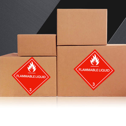 Hybsk Laminated UN1993 Flammable Liquids Paint Flammable Liquid Hazard Class 3 Pre-Printed Labels 4 x 4 Inch 100 Total Stickers on a Roll