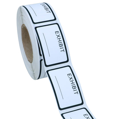 Hybsk Exhibit Labels, Exhibit, 1-5/8 x 1 inch,Yellow, 500 per Roll