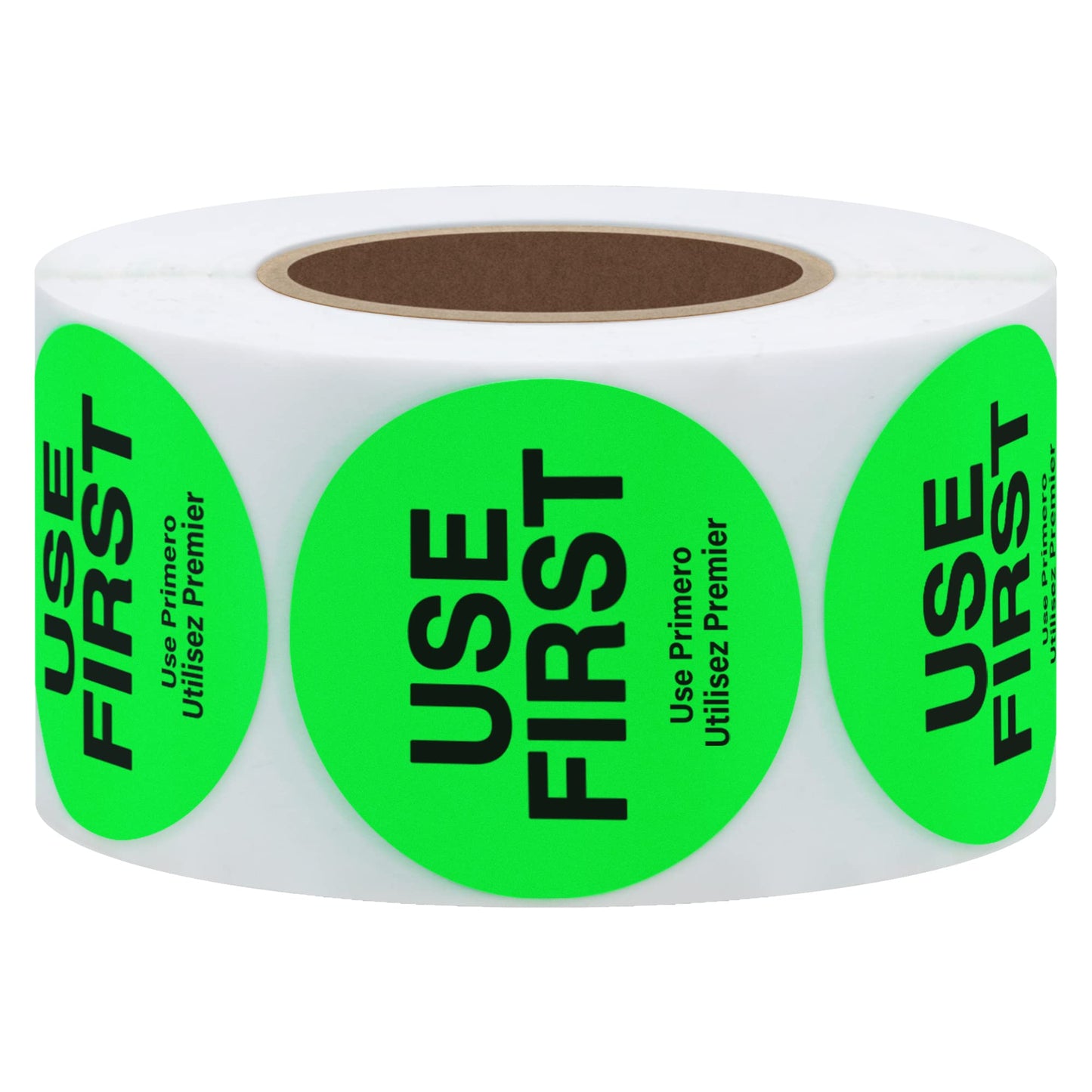 Hybsk 1.5 Inch Fluorescence"USE First" Stickers Restaurant Kitchen Food Service FIFO Label Total 500 Labels Per Roll