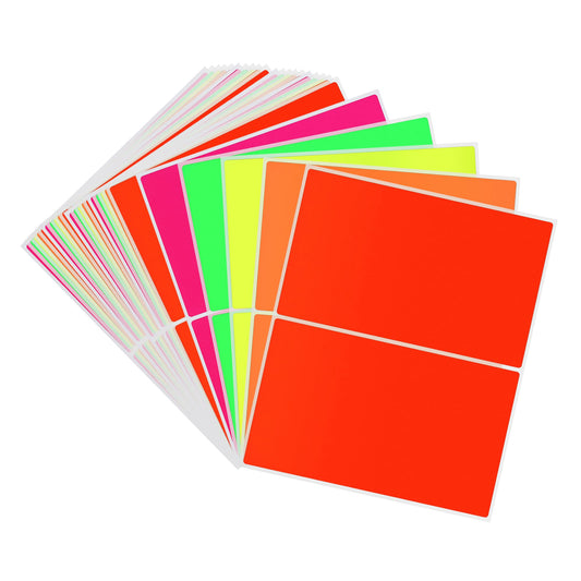Hybsk 2 x 3 inch Rectangular Inventory Labels Permanent Fluorescent Color Code Organizer Labels