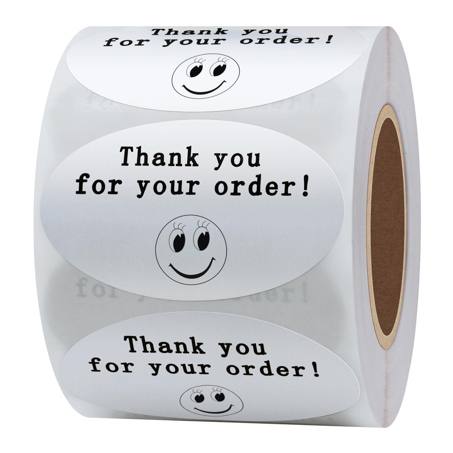 Hybsk 50mmx30mm Oval Gold Metallic Foil Thank You for Your Order Retail Mailing Stickers 500 Labels Per Roll