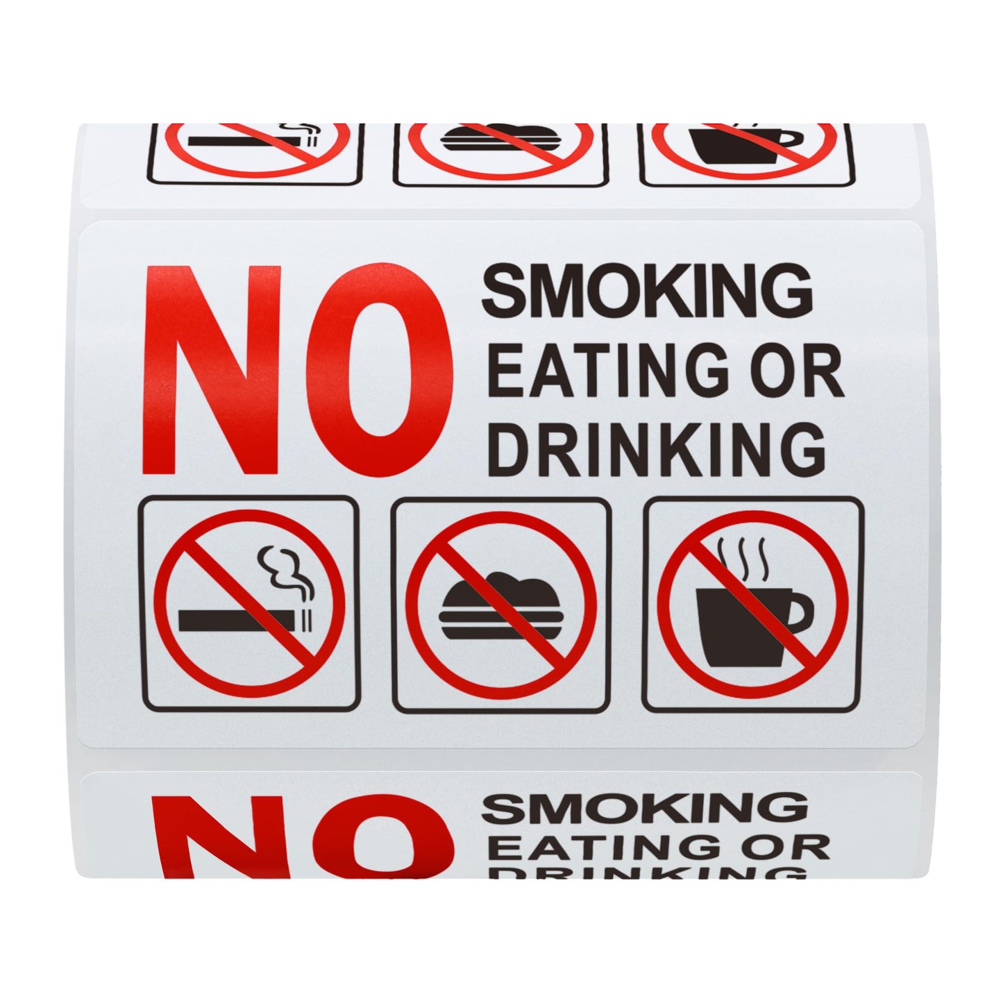 Hybsk 3x2 Inch No Smoking Eating Or Drinking with Symbols OSHA Vinyl Label Decal Sticker