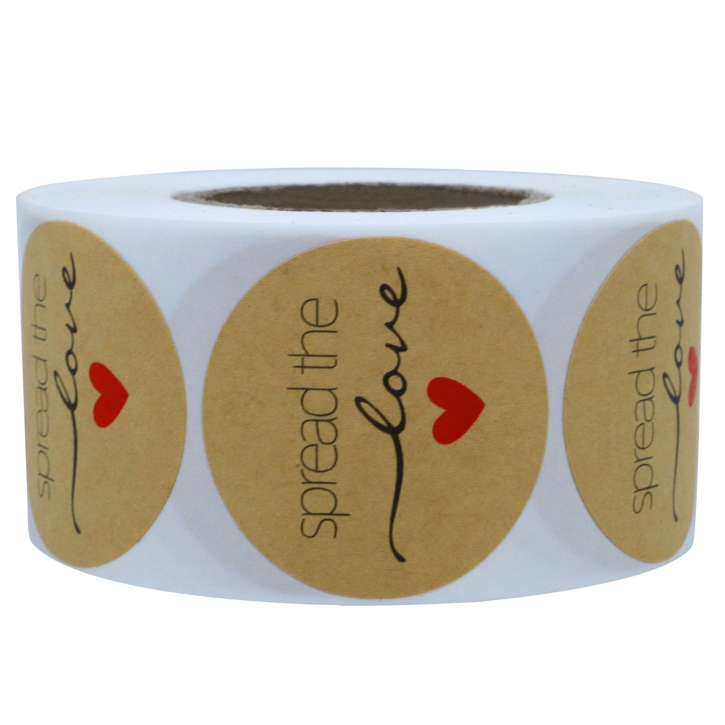 Hybsk Kraft Spread The Love Stickers1.5 Inch Round/Jam or Jelly Stickers/Wedding Favor Stickers /500 Labels per roll