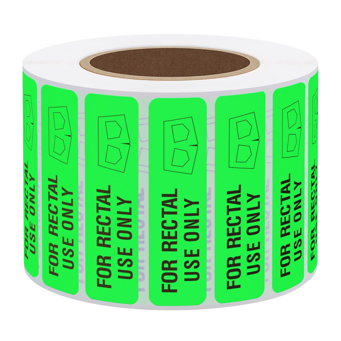 Hybsk for Rectal Use Only Stickers 1.5" x 3.75" Fluorescent Red Stickers with Permanent Adhesive 500 Labels Per Roll