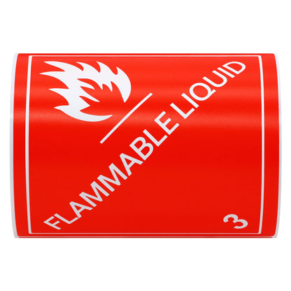 Hybsk Laminated UN1993 Flammable Liquids Paint Flammable Liquid Hazard Class 3 Pre-Printed Labels 4 x 4 Inch 100 Total Stickers on a Roll