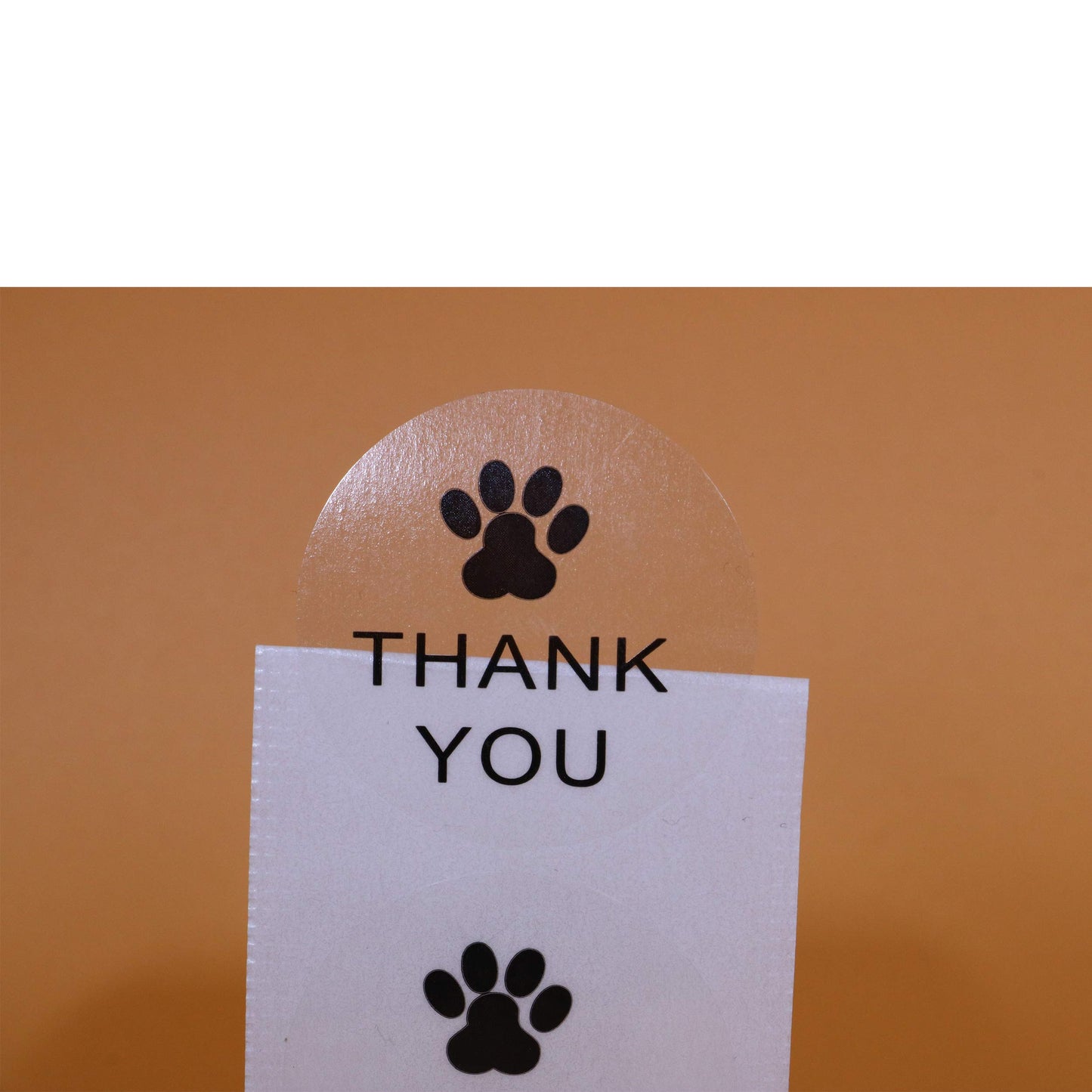 Hybsk Kraft Paw Print Thank You Stickers Dog Paw Print 1.5" Round Thank You Labels