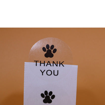 Hybsk Kraft Paw Print Thank You Stickers Dog Paw Print 1.5" Round Thank You Labels