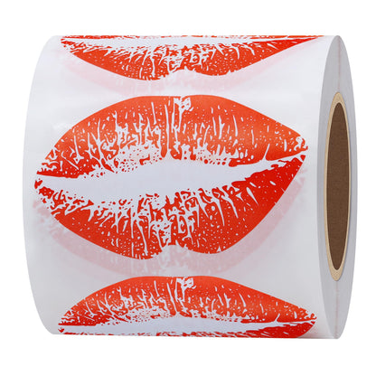 Hybsk Red Kissing Lips Removable Body Stickers Total 300 Per Roll