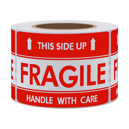 Hybsk 2"*3" Handle with Care This Side Up Fragile Stickers Adhesive Label 300 Per Roll