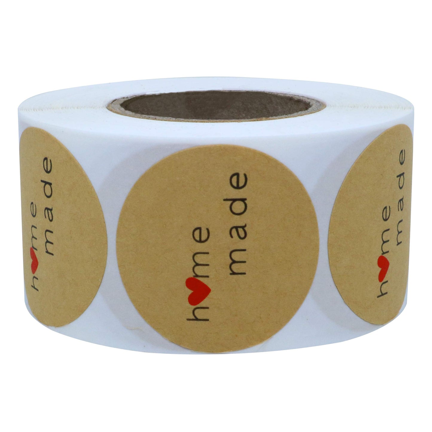 Hybsk Kraft Home Made Stickers Homemade Labels 1.5 inch Total 500 Per Roll