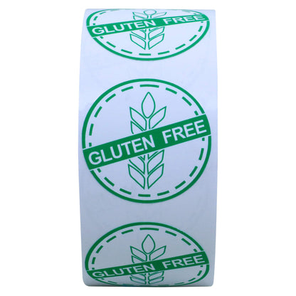 Hybsk Gluten Free Food Rotation Circle Stickers, 1.5 Inches Round, 500 Labels on a Roll