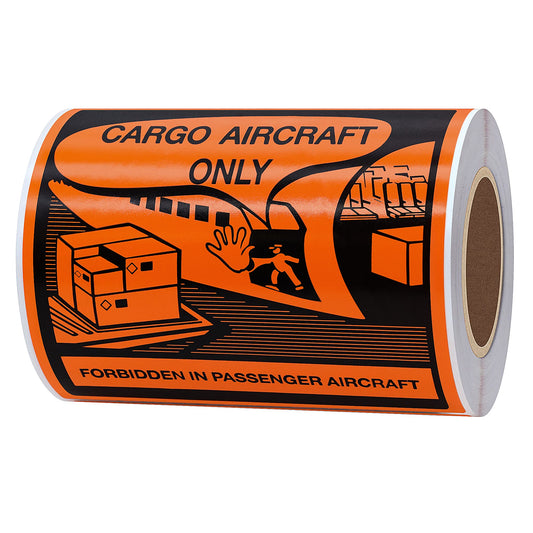 Hybsk Cargo Aircraft Only Warning Labels 4 x 4 Inch Total 100 Adhesive Stickers On a Roll