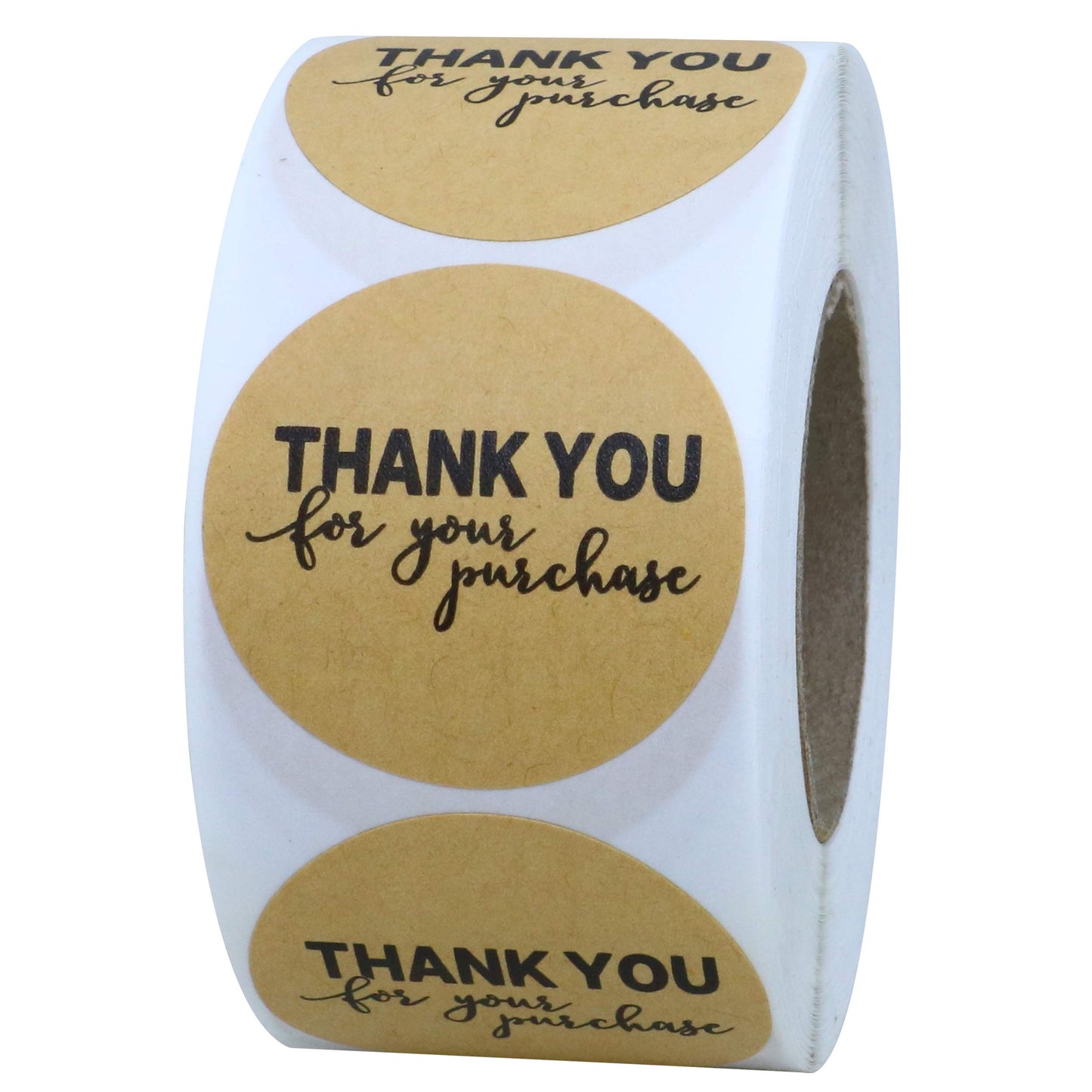 Hybsk Silver Foil Thank You for Your Purchase Stickers 1.5" Round 500 Labels per Roll