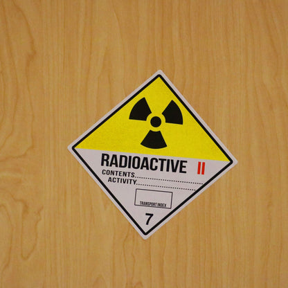 Hybsk Hazard Class 7 D.O.T. Radioactive II Labels 4x4 Inch Square 100 Adhesive Labels