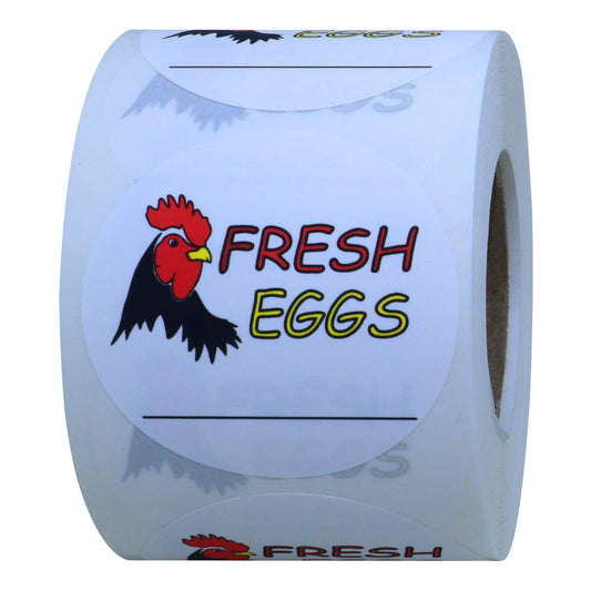 Hybsk Fresh Eggs 2 Inch Round Farm Fresh Produce, Farm Fresh, Farmers Market Packaging, Egg Carton Labeling, Hobby Farm Labels 300 Stickers Per Roll