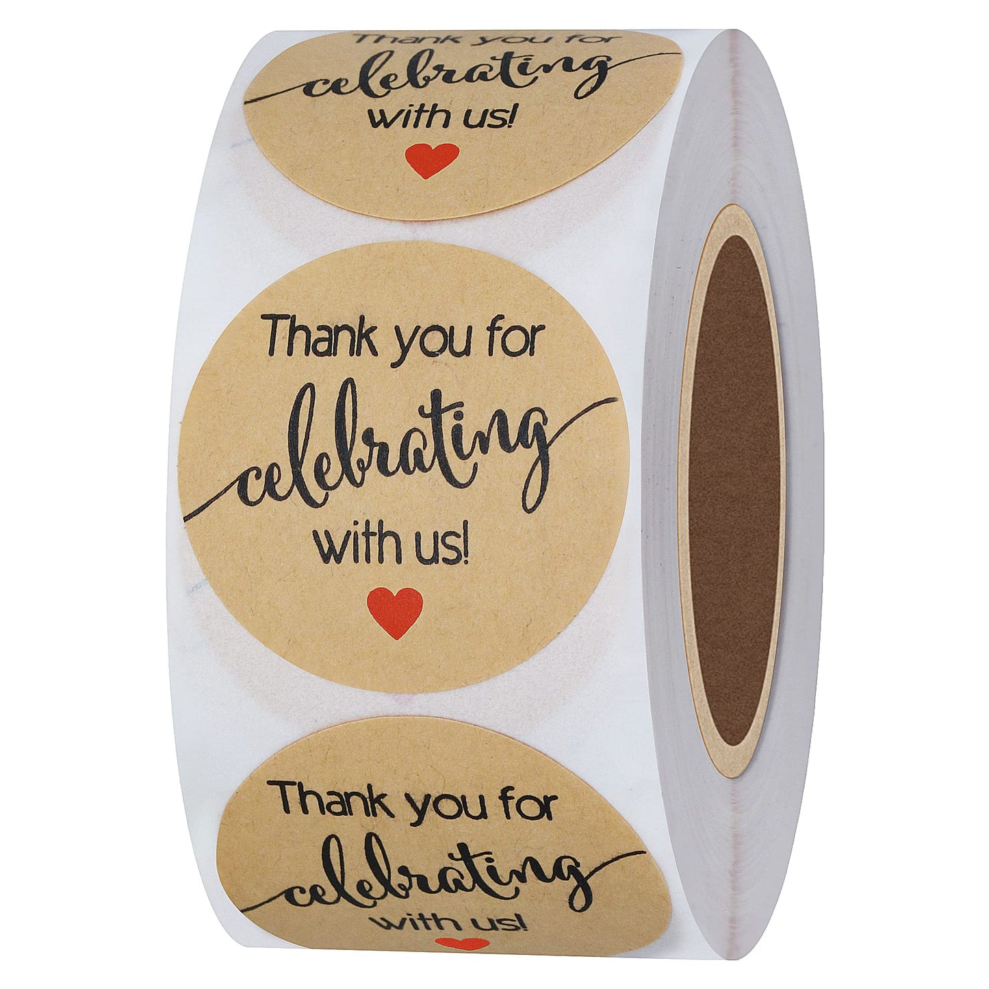 Hybsk Purple Thank You for Celebrating with Us Stickers 1.5" Round Total 500 Labels Per Roll