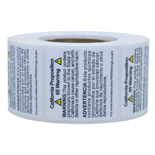 Hybsk California Proposition 65 Warning Labels, 1.5x1.5 Inch 500 Labels, Self Adhesive Chemicals Notice Stickers, P65 Health Alert Sign