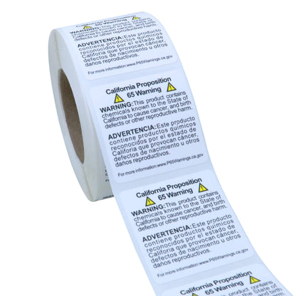 Hybsk California Proposition 65 Warning Labels, 1.5x1.5 Inch 500 Labels, Self Adhesive Chemicals Notice Stickers, P65 Health Alert Sign