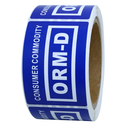 Hybsk 1" x 2" Blue "Consumer Commodity ORM-D" Label Total 500 Labels Per Roll