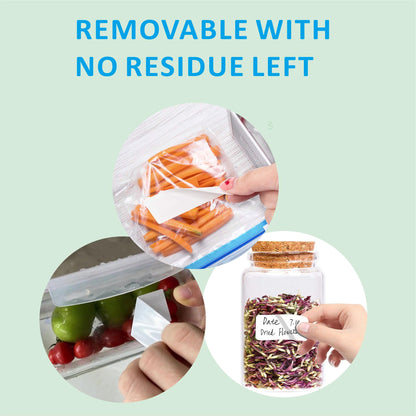 Hybsk Blank Removable Freezer Labels Easy Peel Off - Frozen Storage Labels for Food Containers Jars Pantry Organization That Leave No Sticky Residue After Use