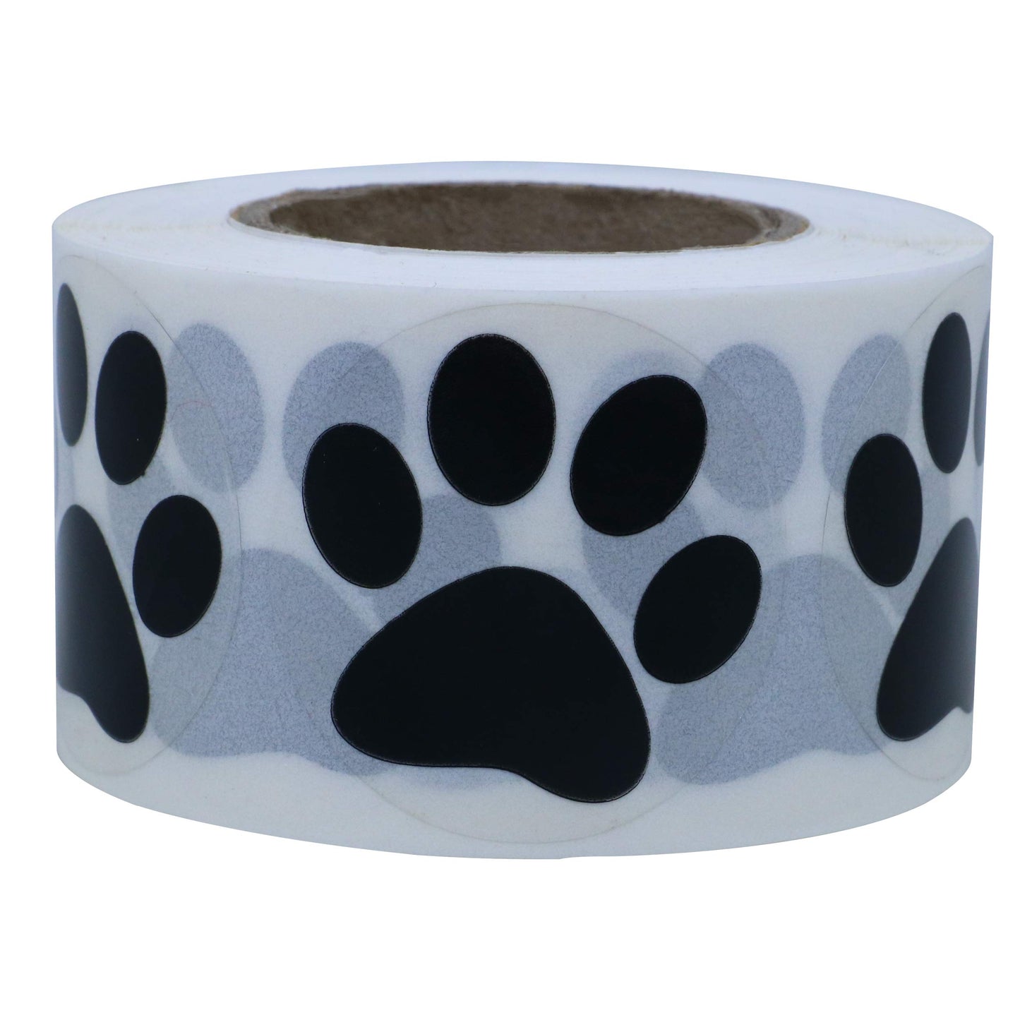 Hybsk 1.5 inch Round Black Bear Paw Print Dog Puppy Paw Stickers