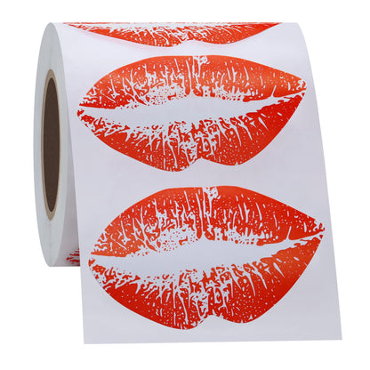 Hybsk Red Kissing Lips Removable Body Stickers Total 300 Per Roll