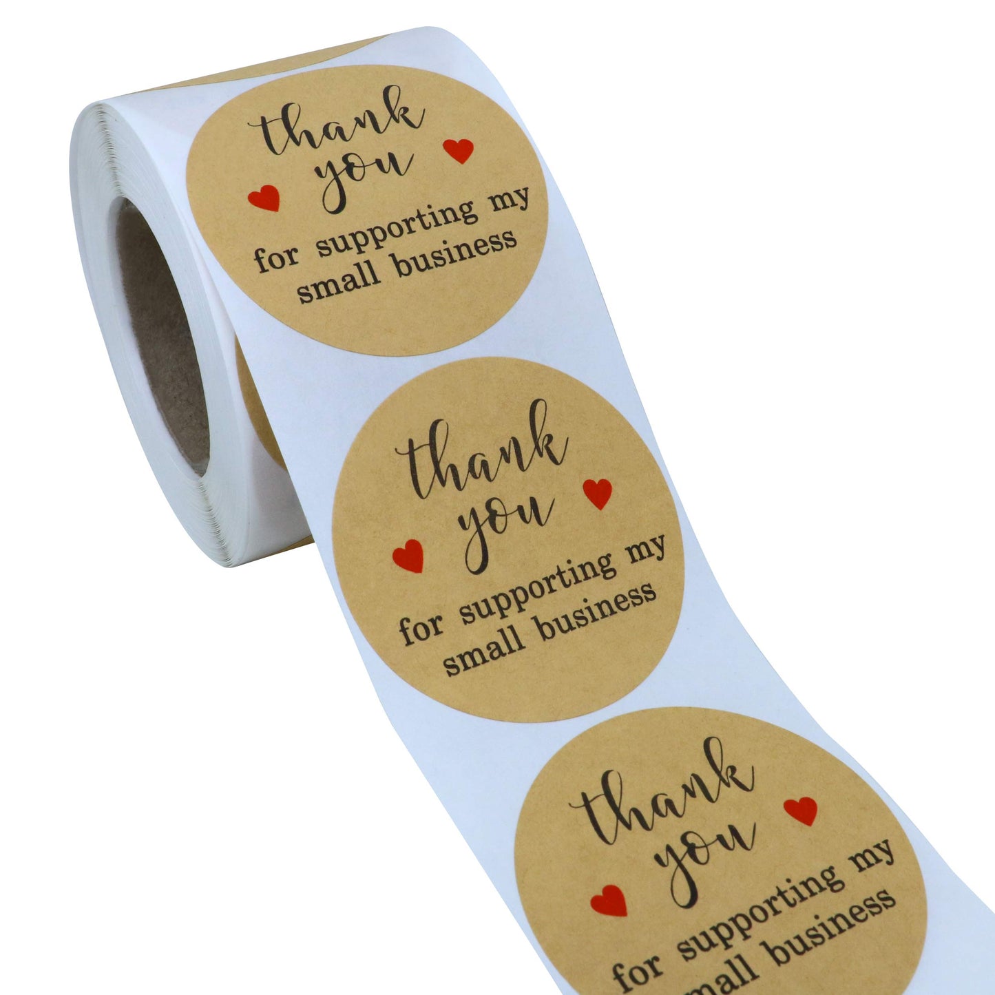 Hybsk 2 Inch Round Kraft Thank You for Supporting My Small Business Stickers / 300 Labels Per Roll