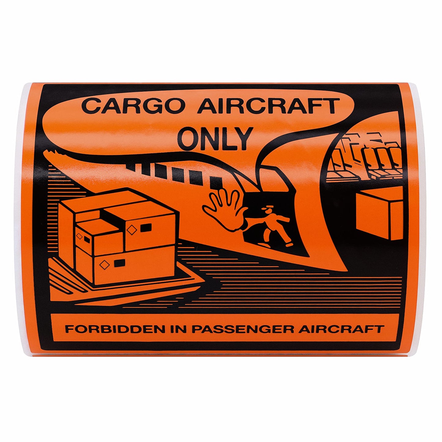 Hybsk Cargo Aircraft Only Warning Labels 4 x 4 Inch Total 100 Adhesive Stickers On a Roll