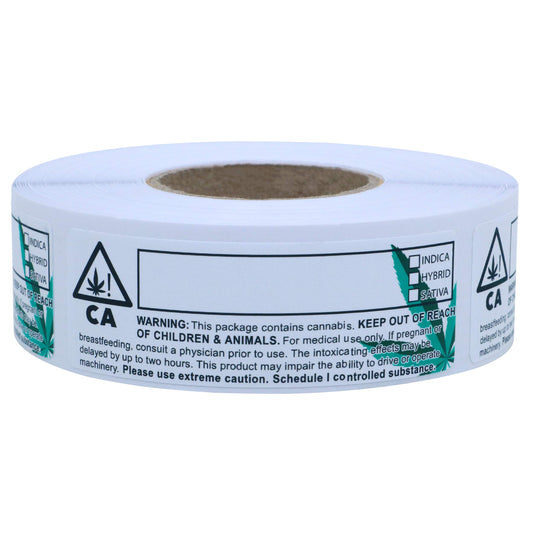 Hybsk California Universal Symbol Labels -3”x1” - 500 pcs on a Roll