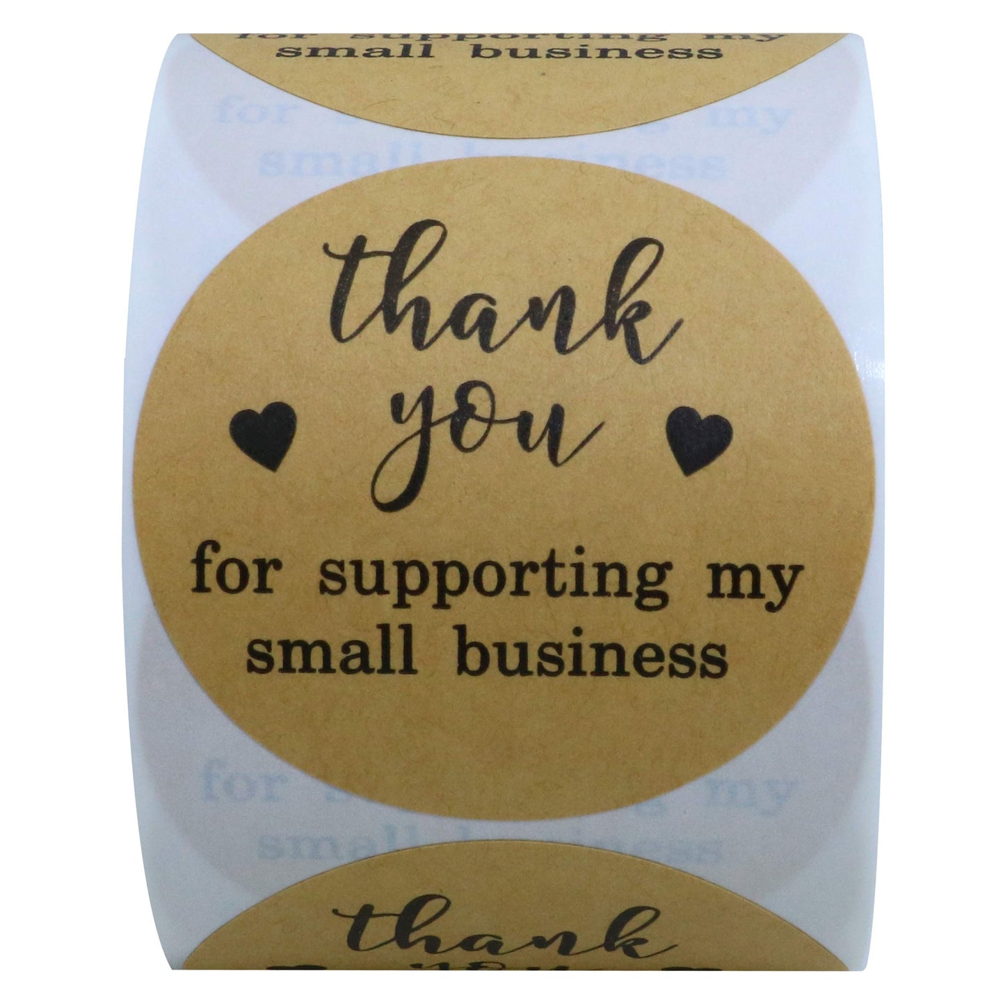 Hybsk 2 Inch Round Kraft Thank You for Supporting My Small Business Stickers / 300 Labels Per Roll