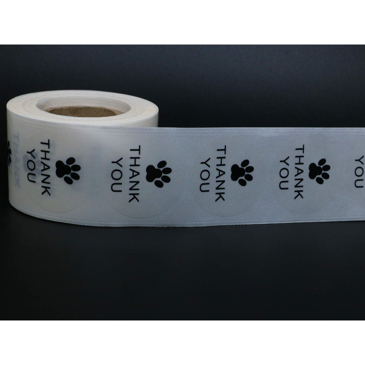 Hybsk Kraft Paw Print Thank You Stickers Dog Paw Print 1.5" Round Thank You Labels